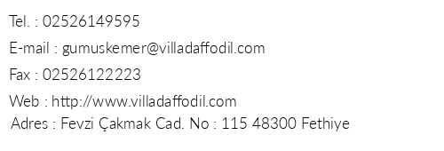 Villa Daffodil telefon numaralar, faks, e-mail, posta adresi ve iletiim bilgileri